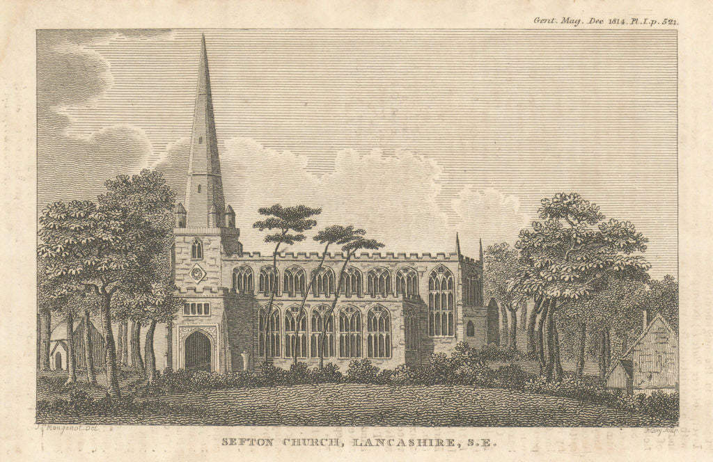 St Helen’s Church, Sefton, Merseyside (formerly Lancashire). Gent's Mag 1814